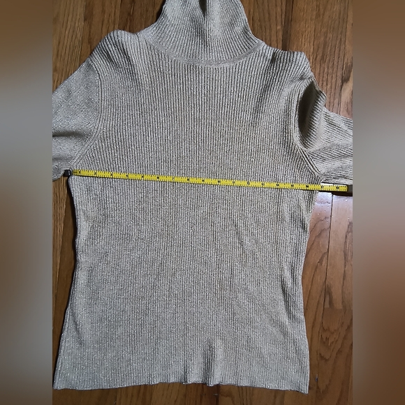 NWT Worthington gold flecked turtle neck knit sweater, women's large, gold/tan - Picture 5 of 8